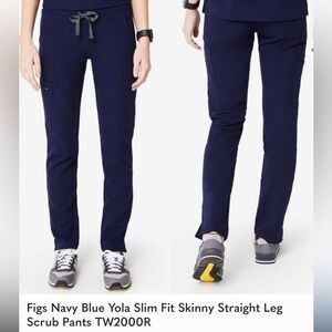 FIGS - XS Navy Blue Yola Slim Fit Skinny Leg Scrub Pants